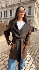 Handmade палто от вълна Plaid Cappuccio Milano