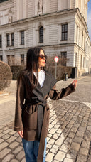 Handmade палто от вълна Plaid Cappuccio Milano