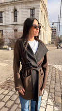 Handmade палто от вълна Plaid Cappuccio Milano