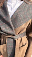 Handmade палто от вълна Plaid Cappuccio Milano