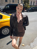 Кожено яке Cuir Espresso