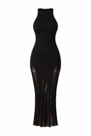 Дълга черна рокля Cassis Silk
