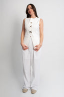 Бял елек Italian Summer с метални елементи