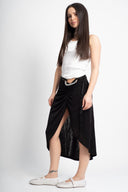 Дълга черна пола с метален елемент Noir Grape