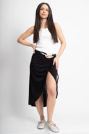 Дълга черна пола с метален елемент Noir Grape