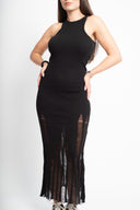 Дълга черна рокля Cassis Silk