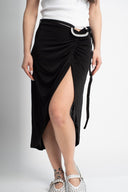 Дълга черна пола с метален елемент Noir Grape