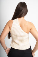 Бежов плетен топ с едно рамо Dusted Sienna