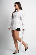 Раирана риза с вратовръзка Iced Cotton 2