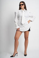 Раирана риза с вратовръзка Iced Cotton 2