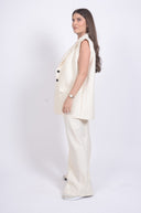 Елек в беж и черно райе Raw Oat