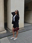 Черен сет сако и пола Midnight Peony